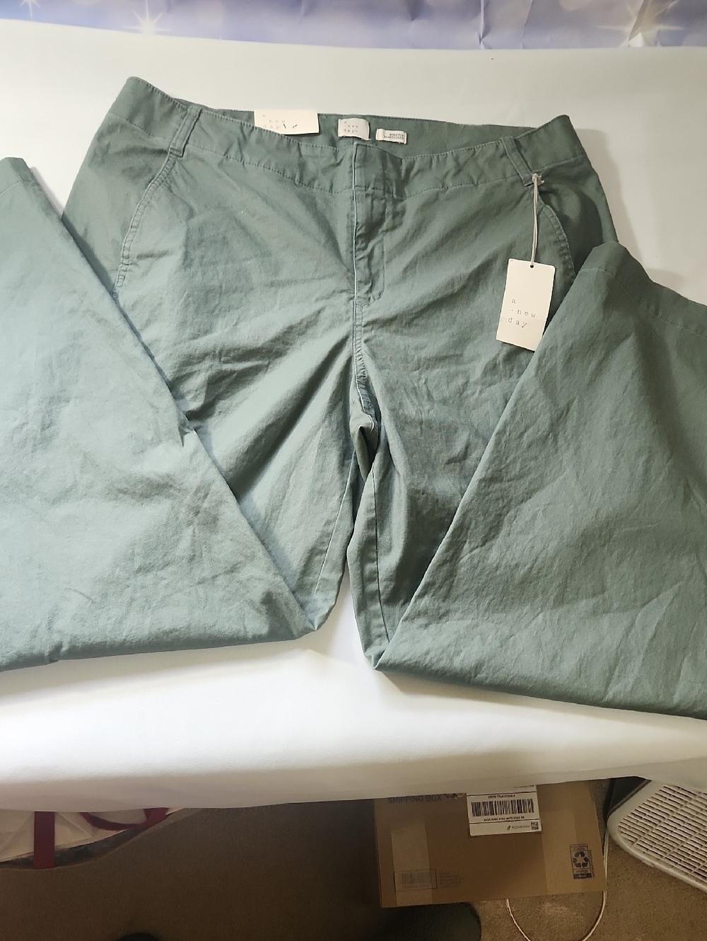 a new day Straight-Leg Pants in Muted Sage Green